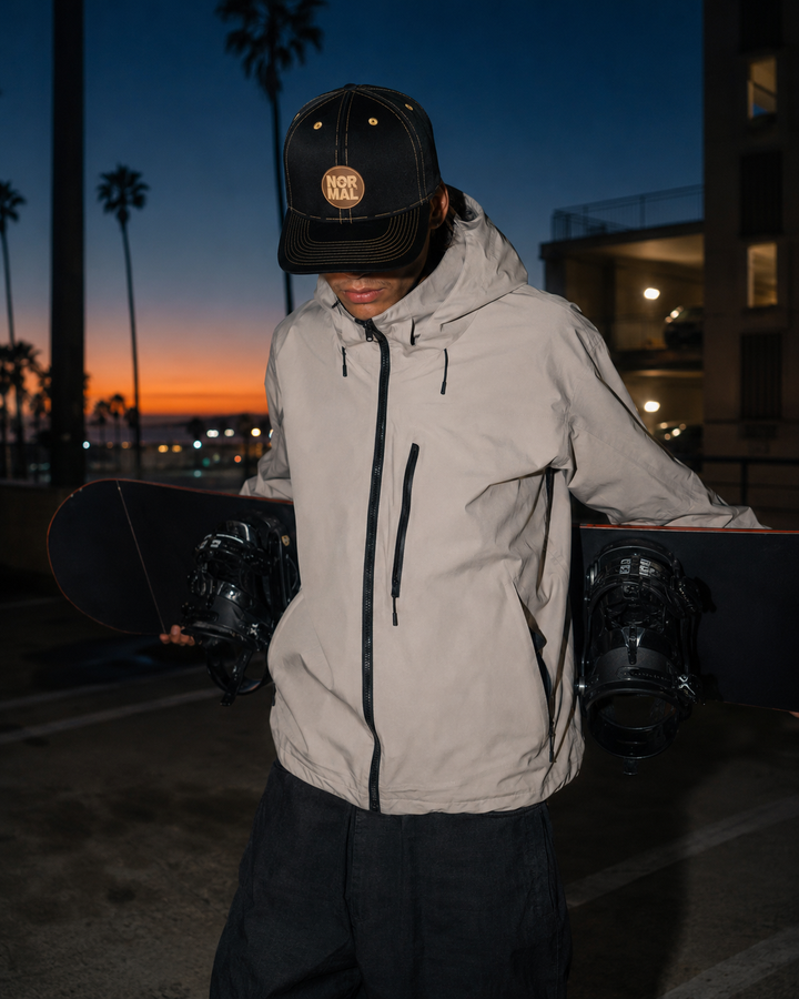 Normal Leather Patch Snapback, front view