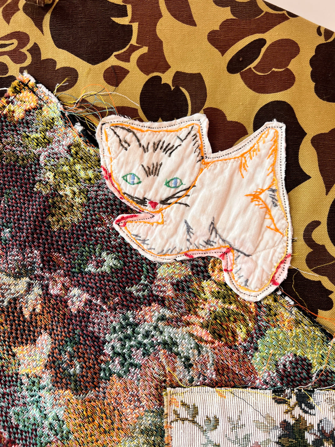 Kitties &amp; Camo Jacket, detail view
