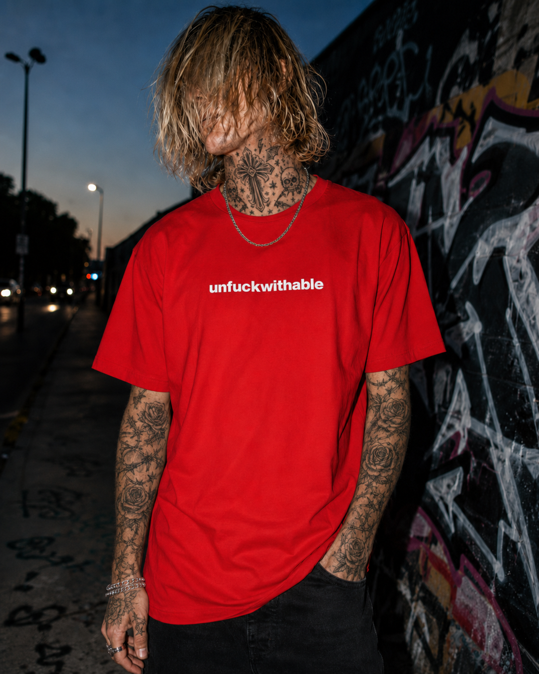 Unfvckwithable - Red SS T-Shirt, front view