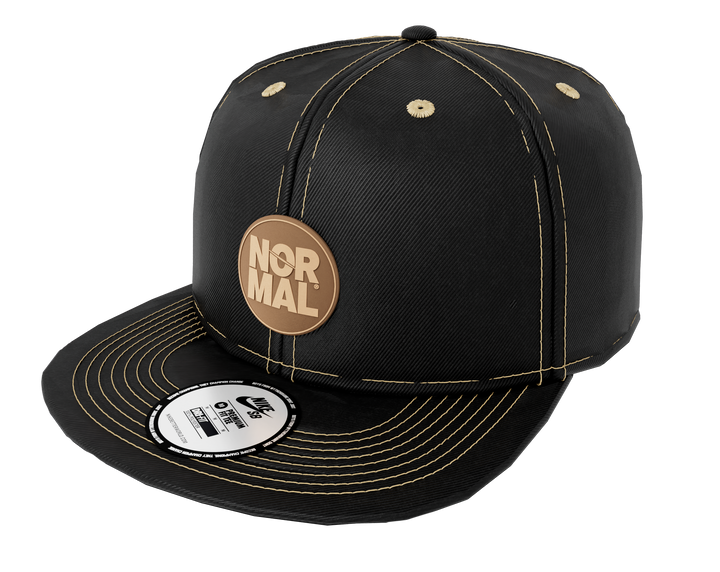Normal Leather Patch Snapback, angled view