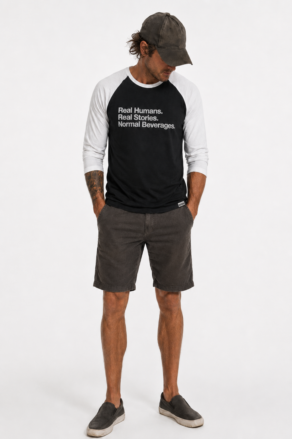 Normal Real Raglans 3/4 Sleeve Band Tee
