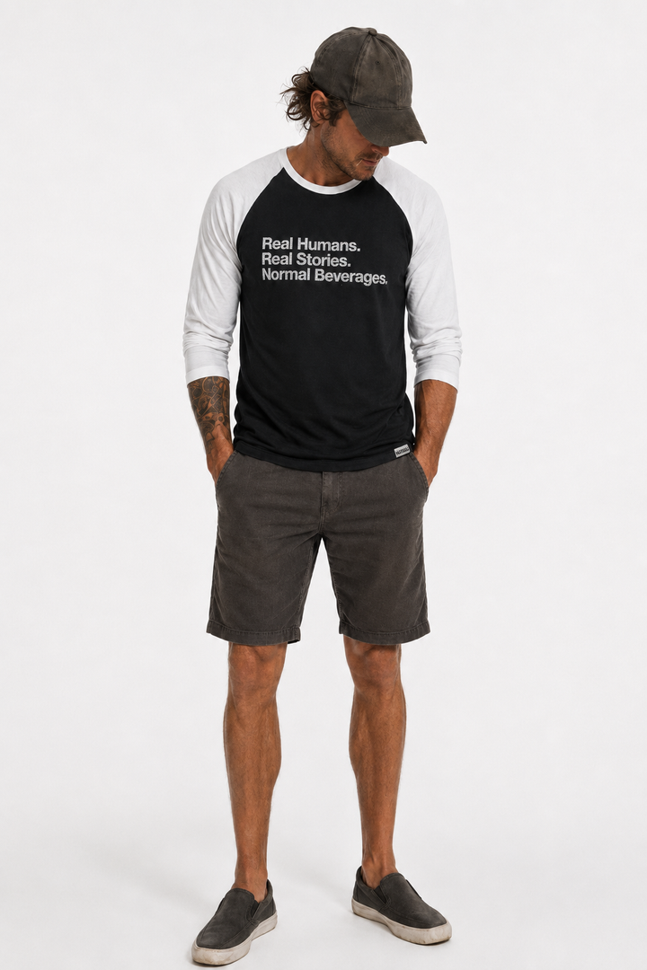 Normal Real Raglans 3/4 Sleeve Band Tee