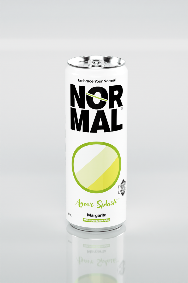 Agave Splash™ Margarita can, tilted front-label shot