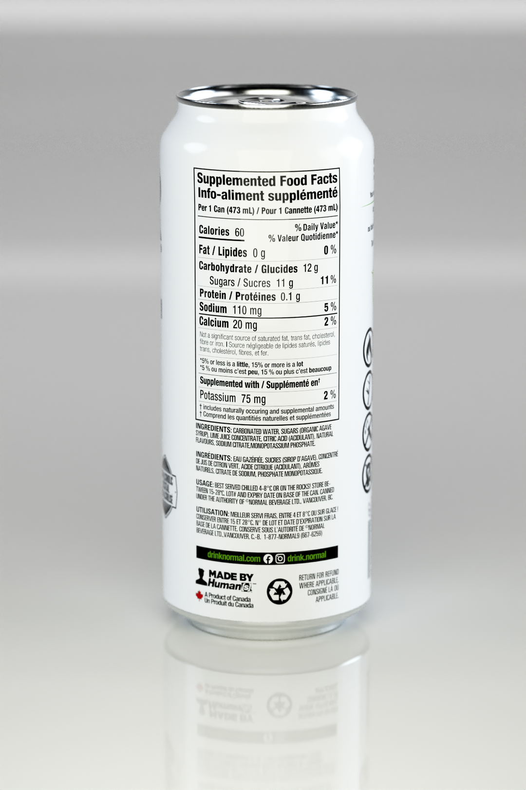 Agave Splash™ Margarita, nutrition facts panel