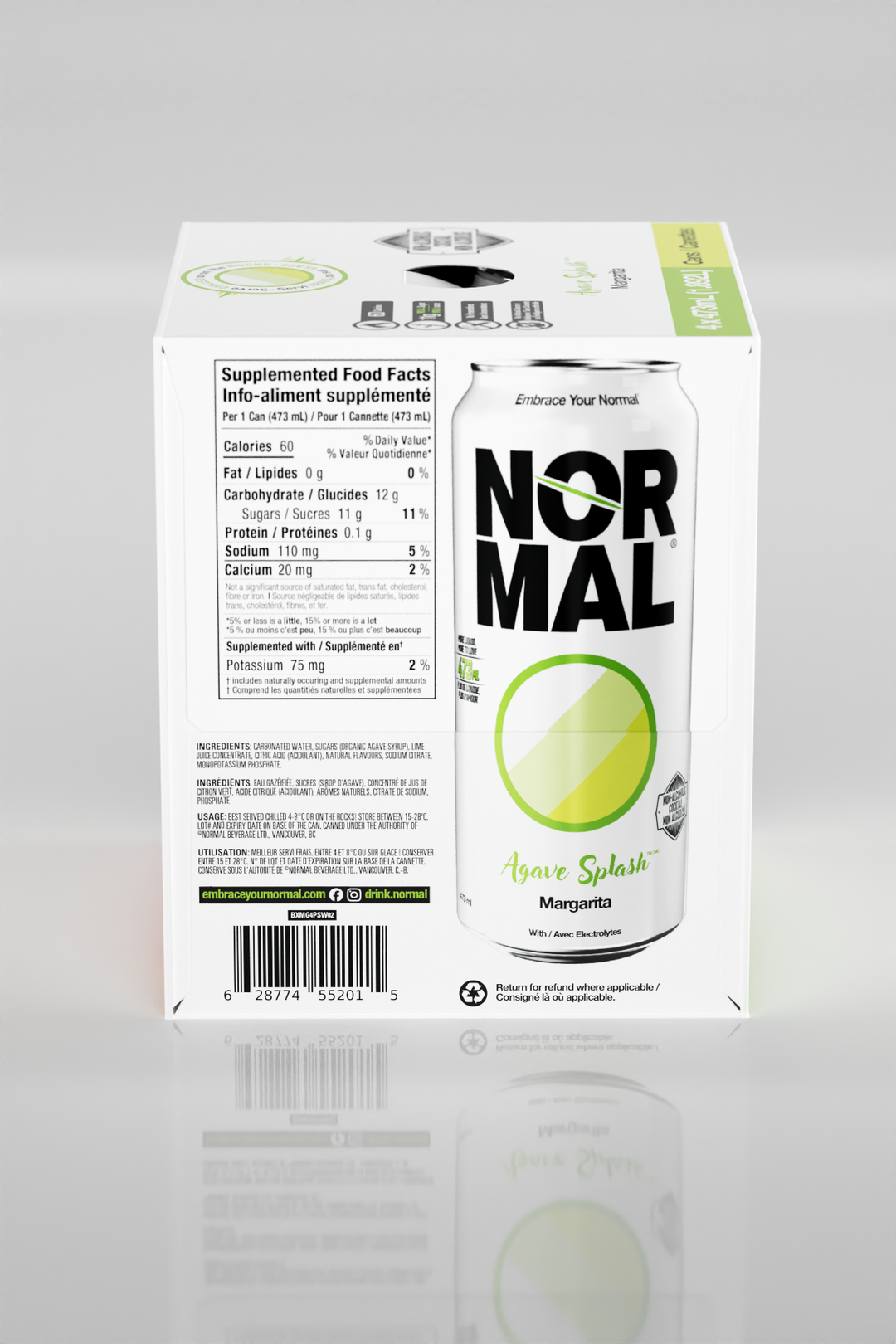 Ready-to-drink margarita mocktail with citrus flavour