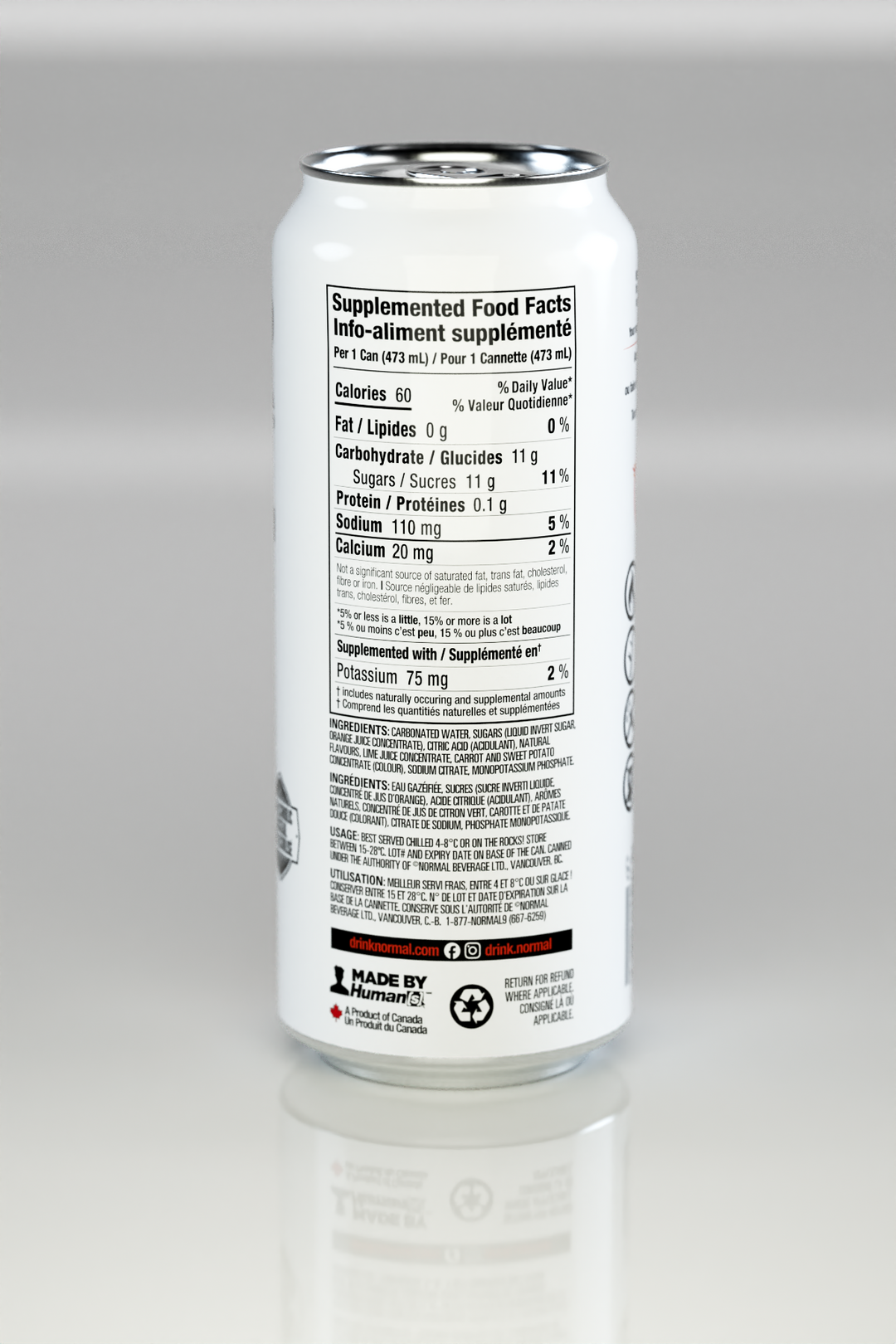 Hello Morning™ Mimosa, nutrition facts panel