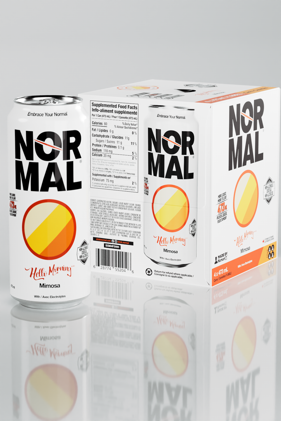 Hello Morning™ Mimosa 4-pack, can angled shot
