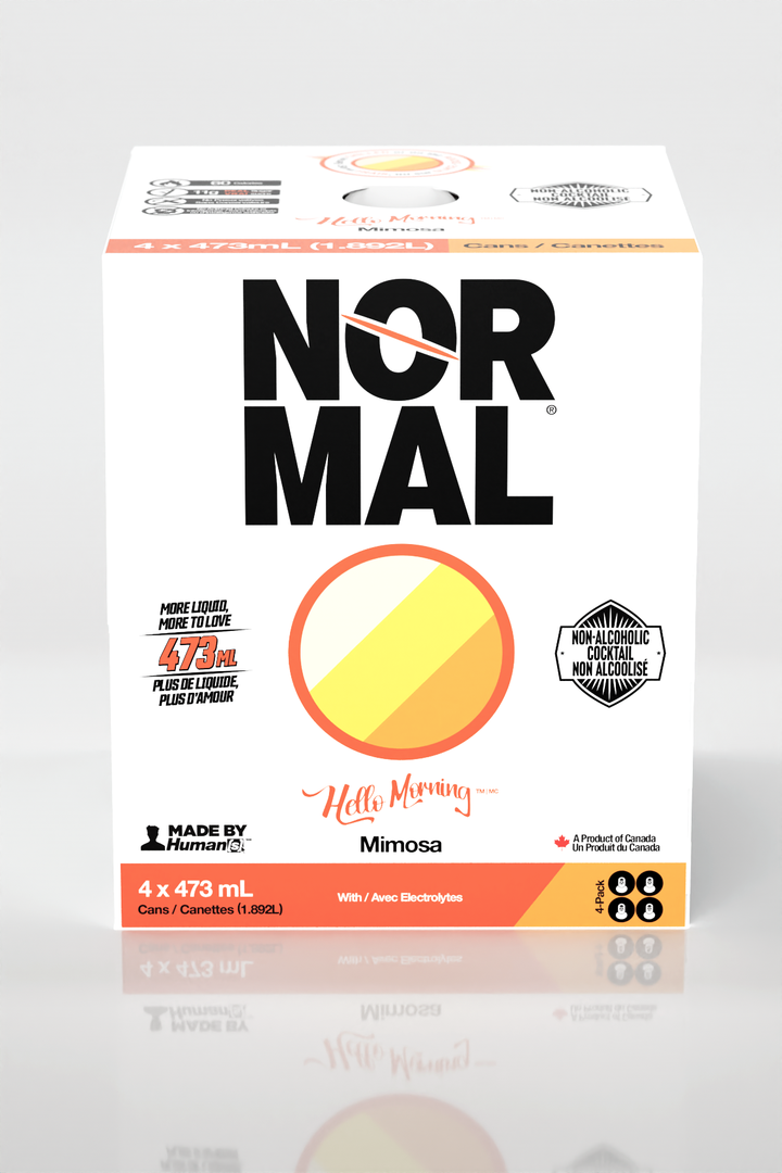 Hello Morning™ Mimosa 4-pack box, front view