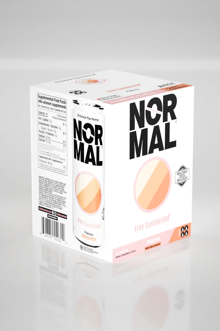 Free Continental™ Paloma 4-pack box, angled view with nutrition panel