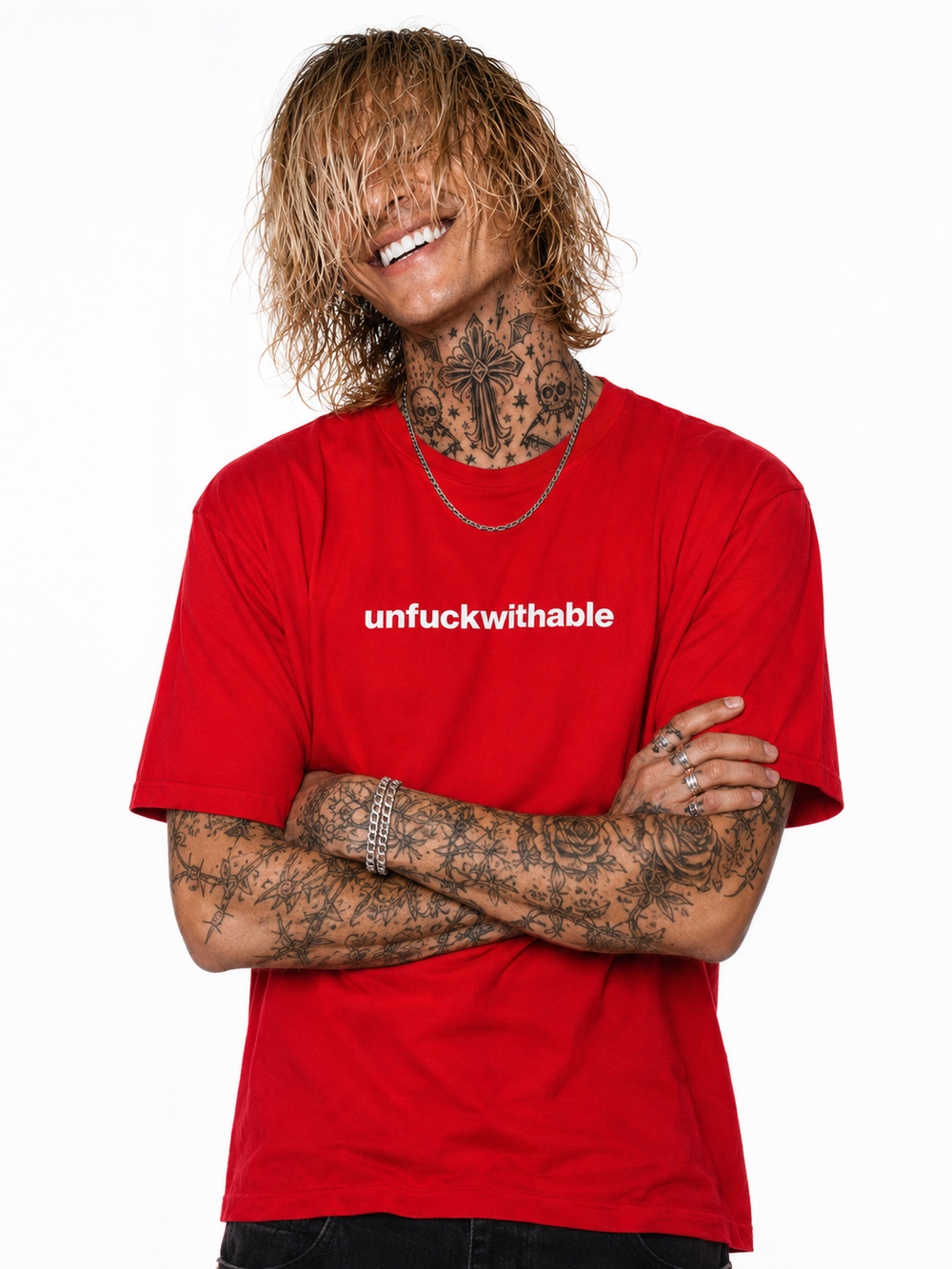 Unfvckwithable - Red SS T-Shirt, studio shot